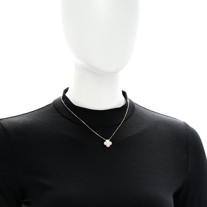 Van Cleef & Arpels 18K Yellow Gold Mother of Pearl Vintage Alhambra Pendant Necklace 2 of 6