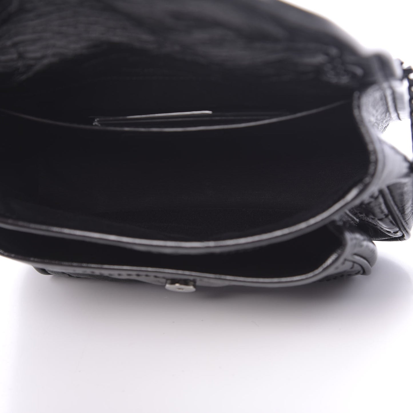 Crinkled Calfskin Matelasse Monogram Baby Niki Chain Satchel Black
