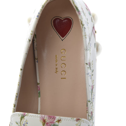 Gucci Calfskin Web Pearl Embellished Peyton Loafer 38.5 White 8 of 11