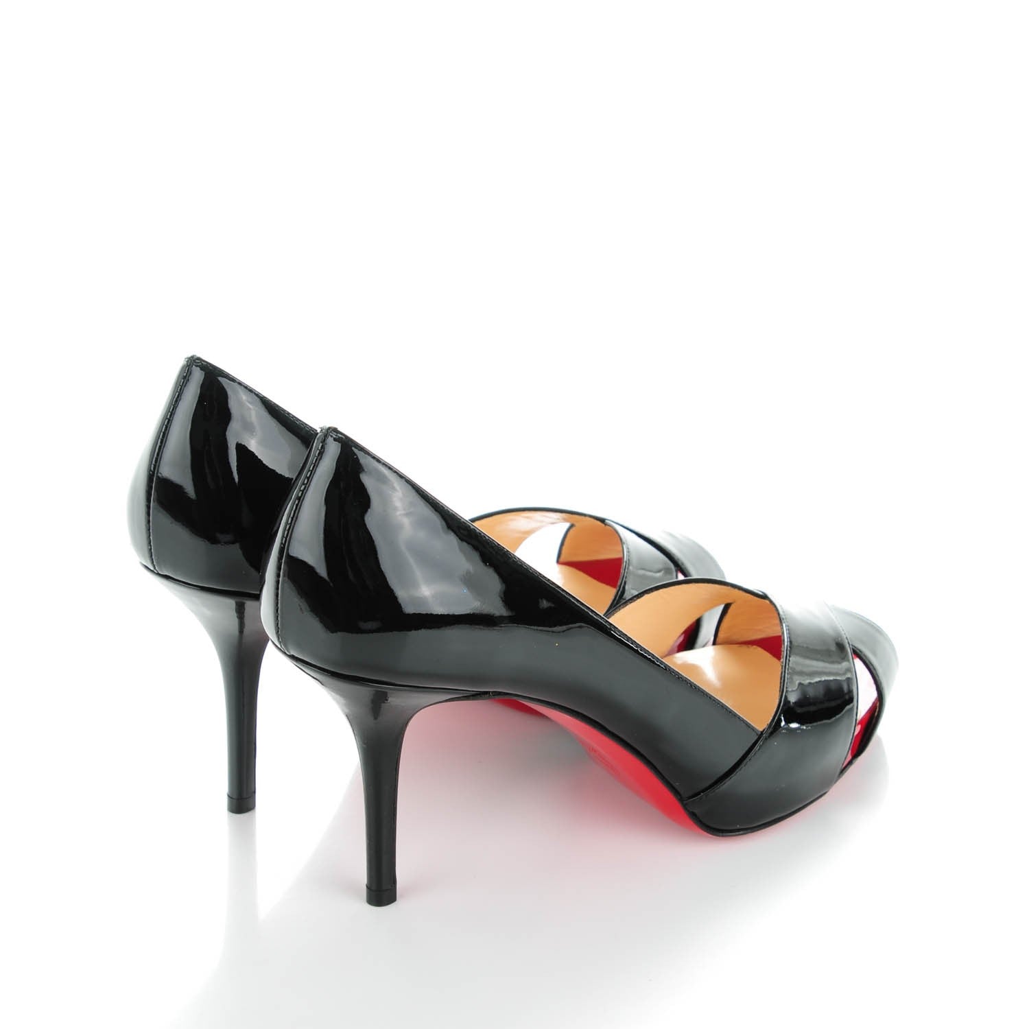 Christian Louboutin Patent Shelley 90 Pumps 40.5 Black Red 4 of 8