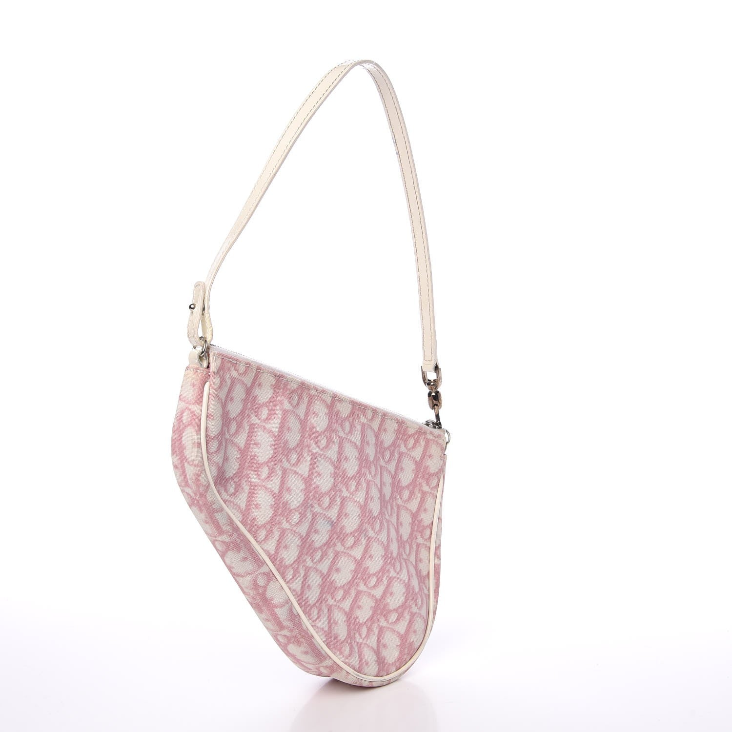 Christian Dior Monogram Mini Saddle Pochette Pink 3 of 13