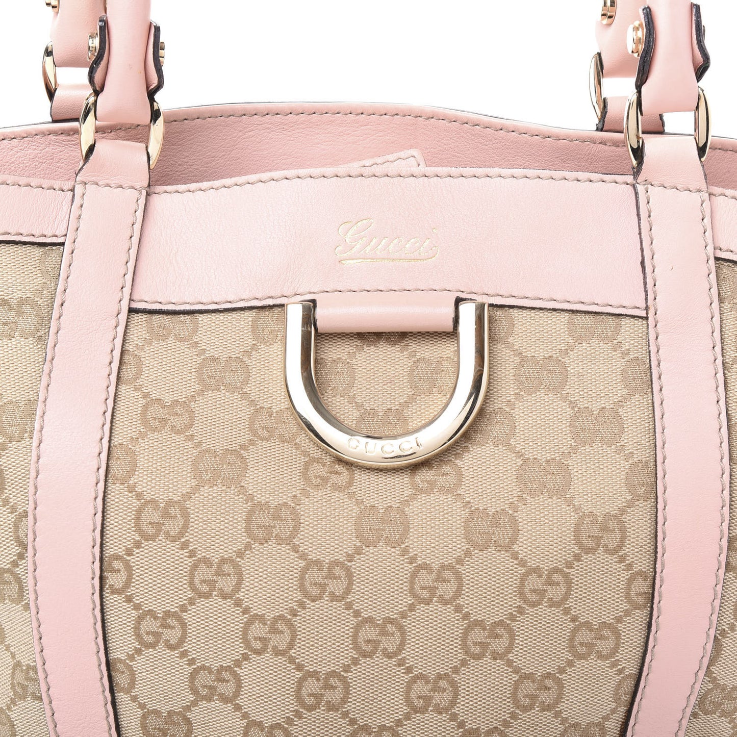 Monogram Small Gold D Ring Tote Pink