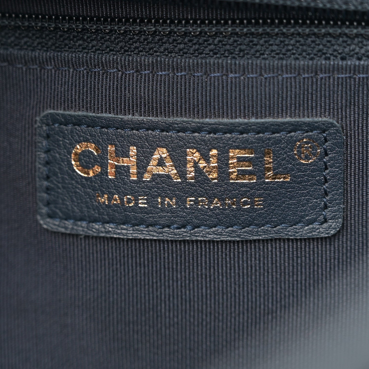 Chanel Caviar Quilted Large CC Shopping Tote Navy 6 of 13