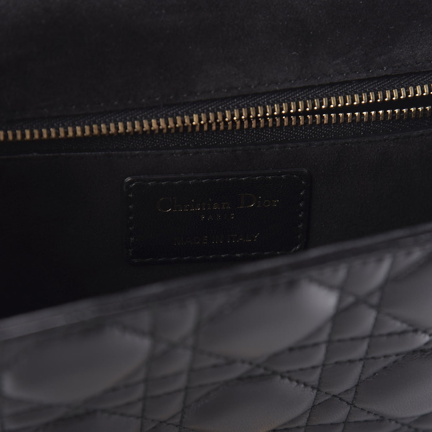 Lambskin Cannage Large Dioraddict Flap Bag Black