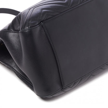 Gucci Calfskin Matelasse Medium GG Marmont Shoulder Tote Bag Black 5 of 8