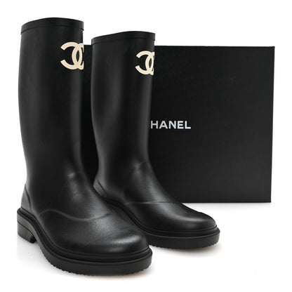 Chanel Caoutchouk CC High Boots 39 Black 9 of 9