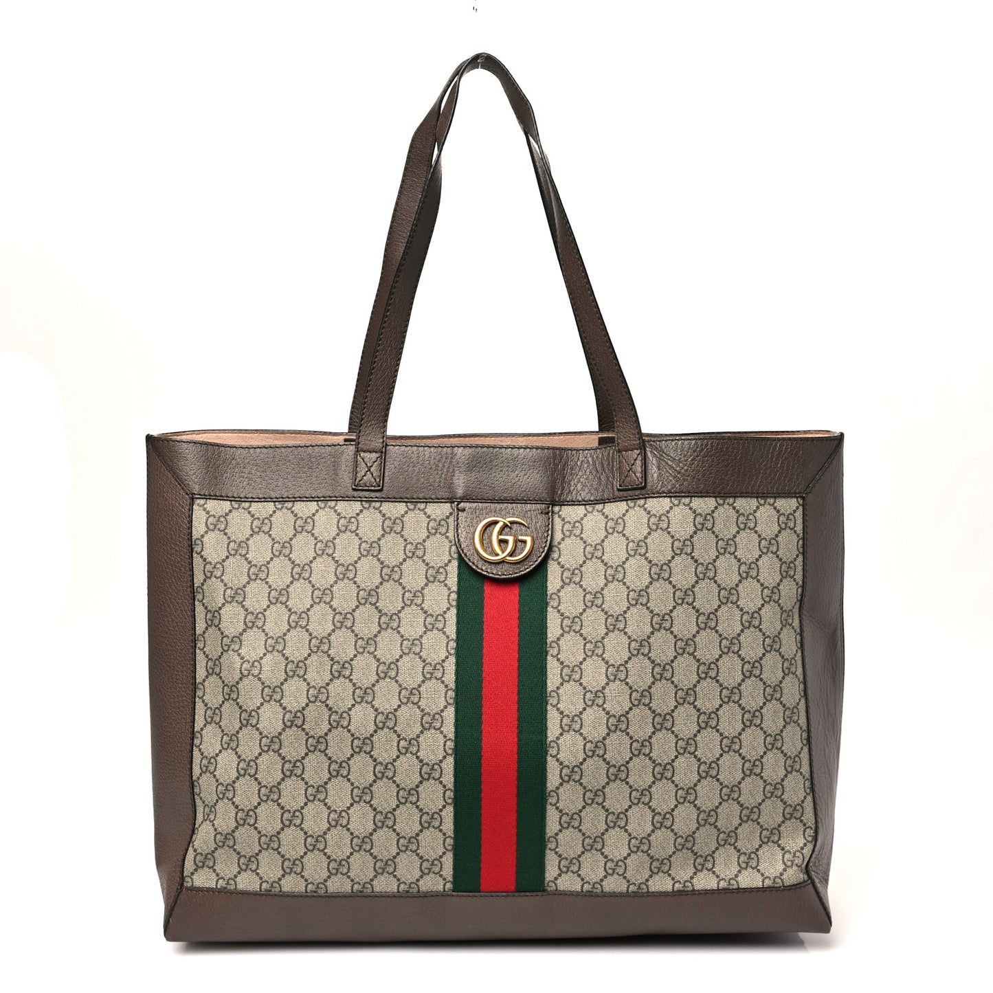 GG Supreme Monogram Web Ophidia Tote Brown