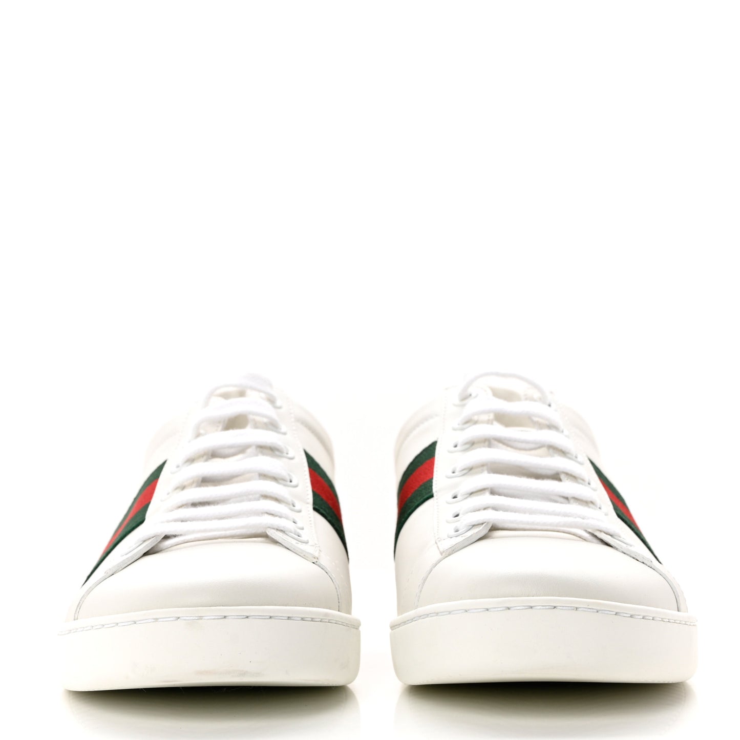 Calfskin Crocodile Web Womens Ace Sneakers 39 White Green