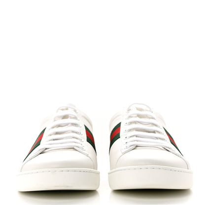 Gucci Calfskin Crocodile Web Womens Ace Sneakers 39 White Green 2 of 9