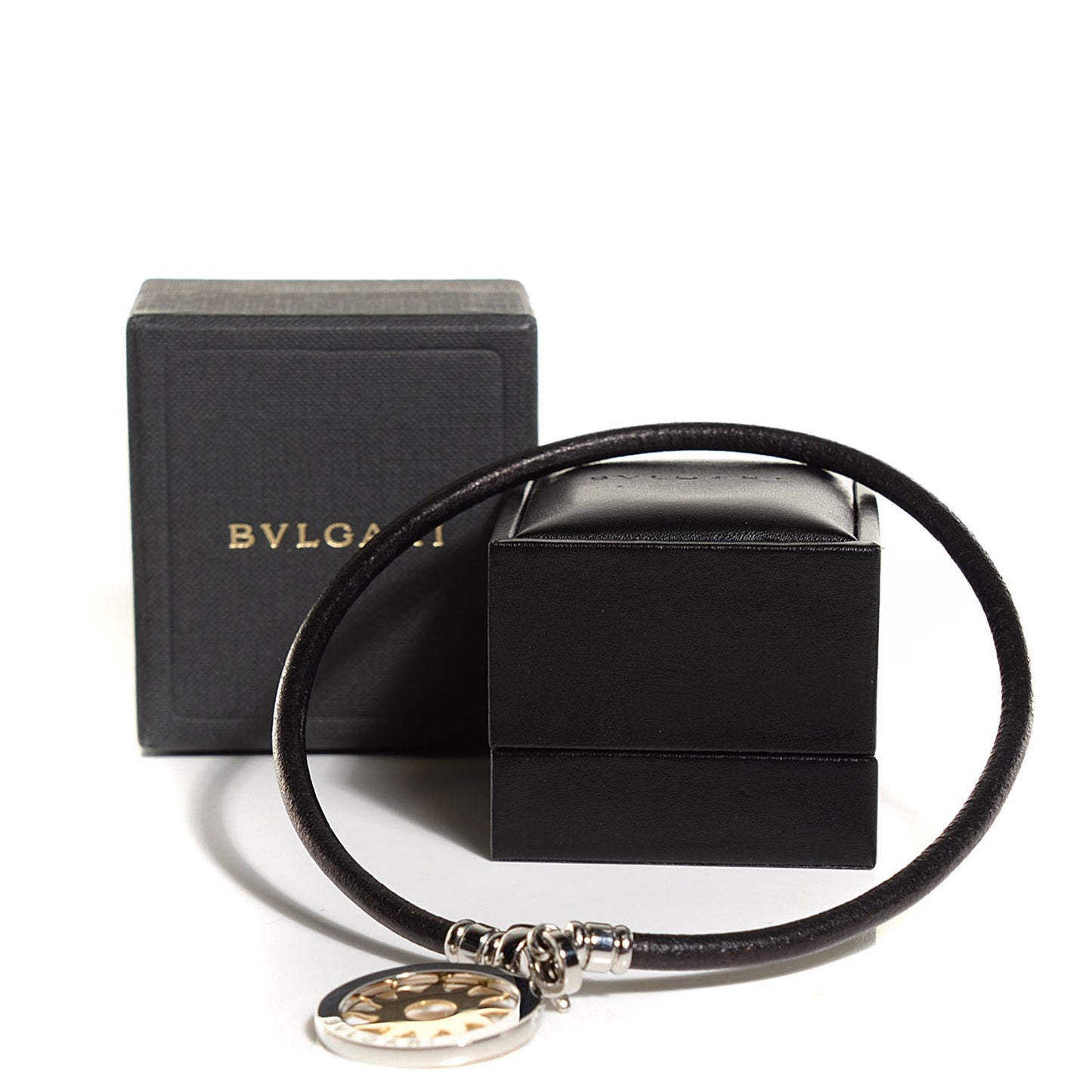 BVLGARI 18K Yellow Gold Stainless Steel Tondo Sun Necklace Pendant