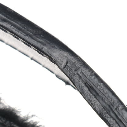 Burberry Shearling Check Shoulder Bag Black 11 of 12