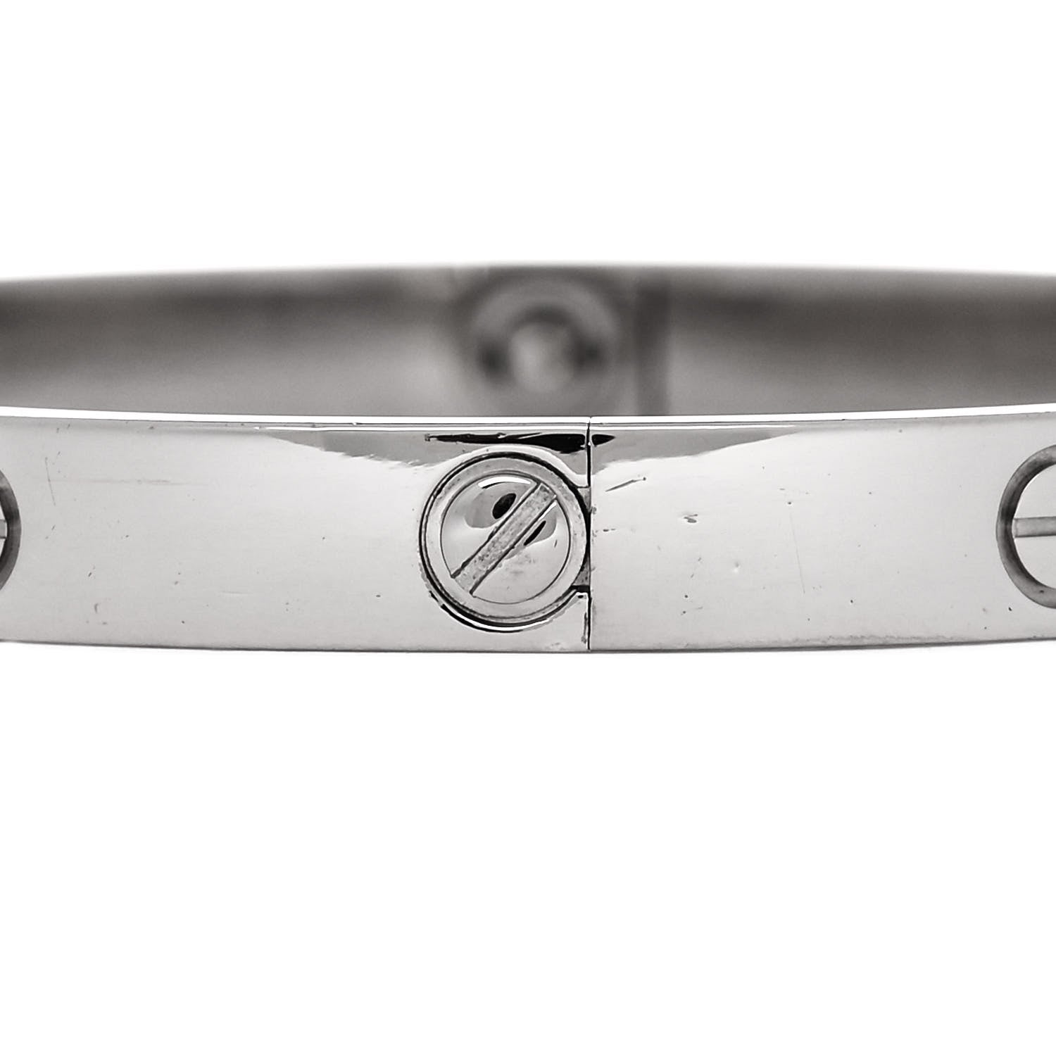 Cartier 18K White Gold LOVE Bracelet 18 4 of 9