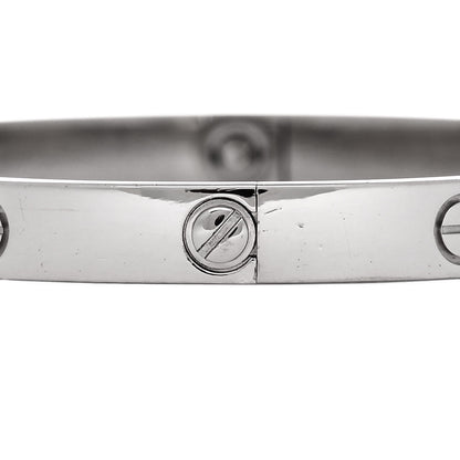 Cartier 18K White Gold LOVE Bracelet 18 4 of 9