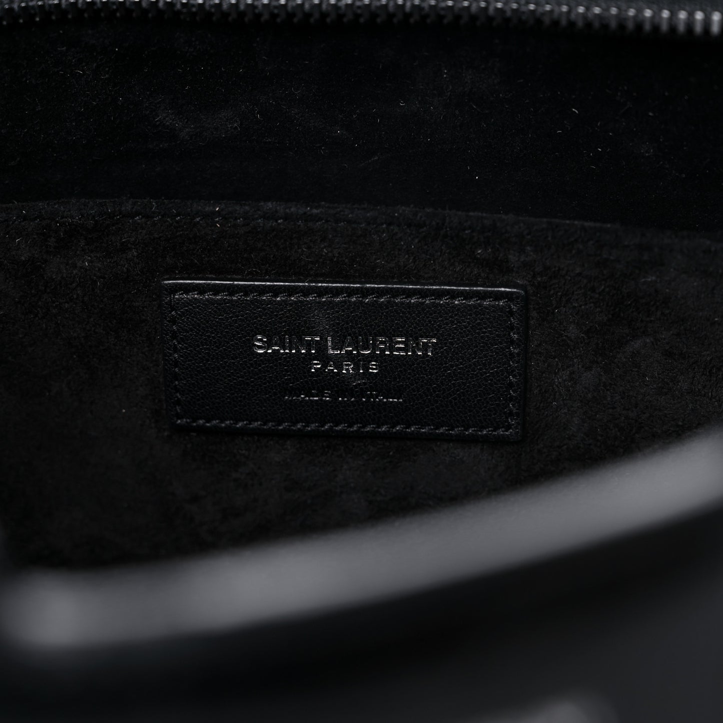 Calfskin Crocodile Embossed Monogram Baby Cabas Black