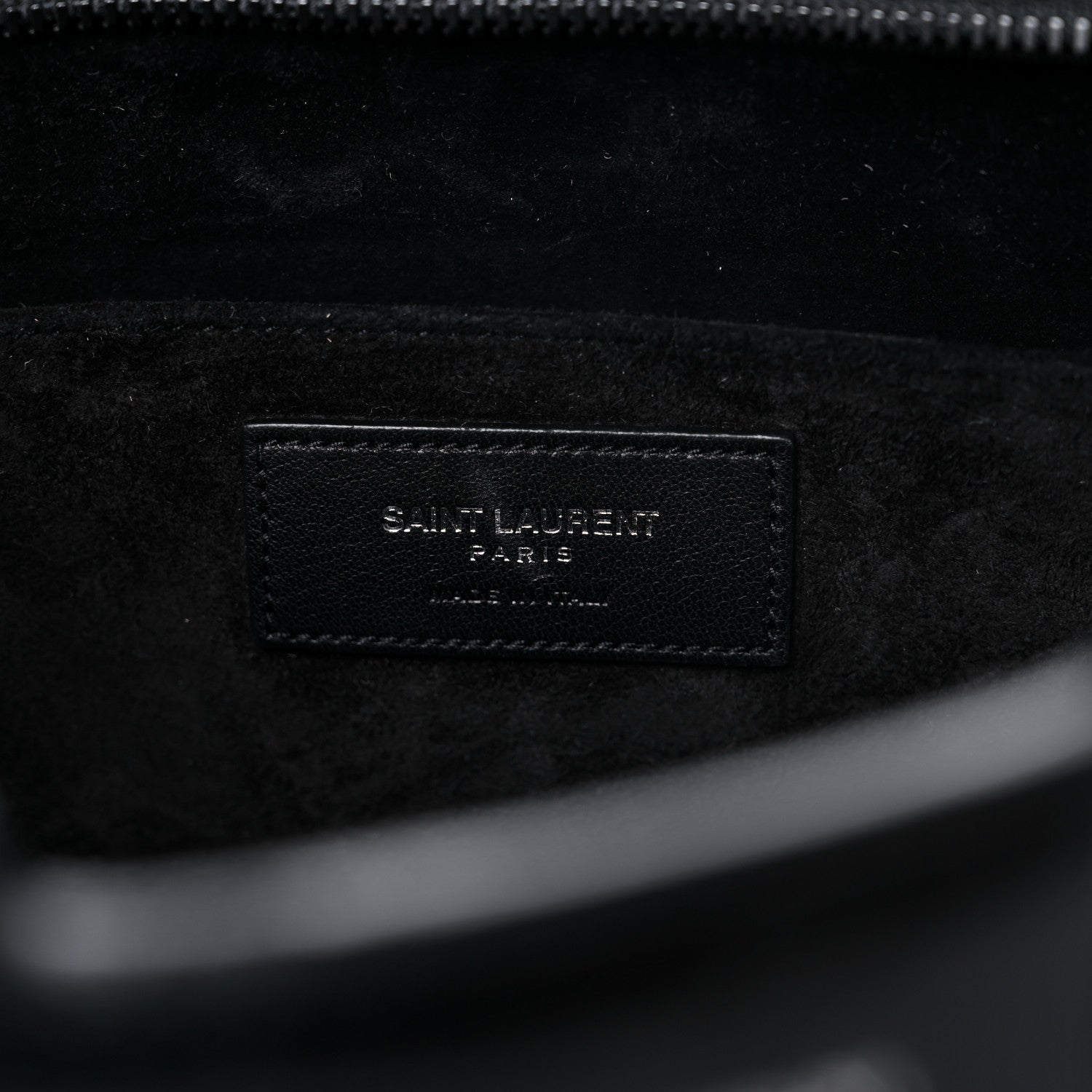 Saint Laurent Calfskin Crocodile Embossed Monogram Baby Cabas Black 6 of 11