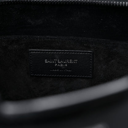 Saint Laurent Calfskin Crocodile Embossed Monogram Baby Cabas Black 6 of 11