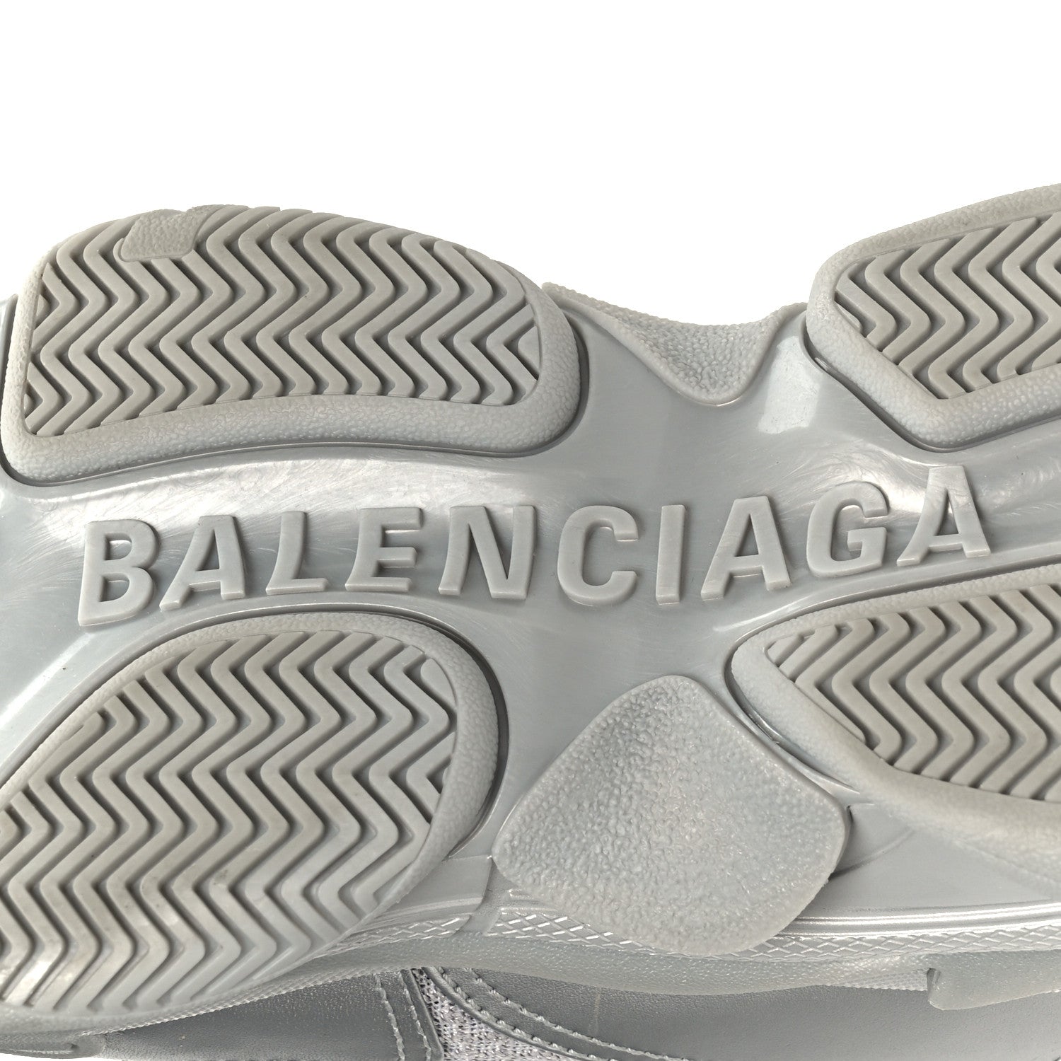 Balenciaga Metallic Fabric Mesh Womens Triple S Sneakers 39 Silver 7 of 10