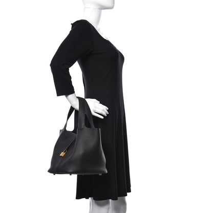 Hermes Taurillon Clemence Picotin Lock 22 MM Black 3 of 11