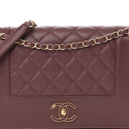 Chanel Sheepskin Quilted Vintage Mademoiselle Flap Dark Red 8 of 20