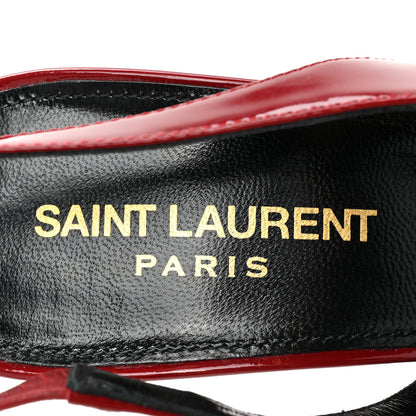 Saint Laurent Patent Venus 110 Slingback Pumps 37 Hot Red 6 of 10