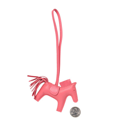 Hermes Milo Lambskin Grigri Rodeo Horse Bag Charm PM Rose Azalee 2 of 4