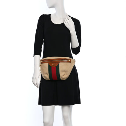 Gucci Vintage Canvas Web Belt Bag Sand Cuir 2 of 9