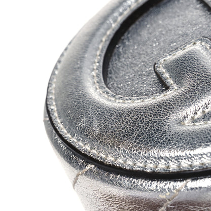 Gucci Sakai Be Green Calfskin Diagonal Stitched Mini Blondie Barrel Shoulder Bag Silver 10 of 15