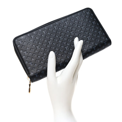 Louis Vuitton Calfskin Nanogram Zippy Wallet Black 2 of 7