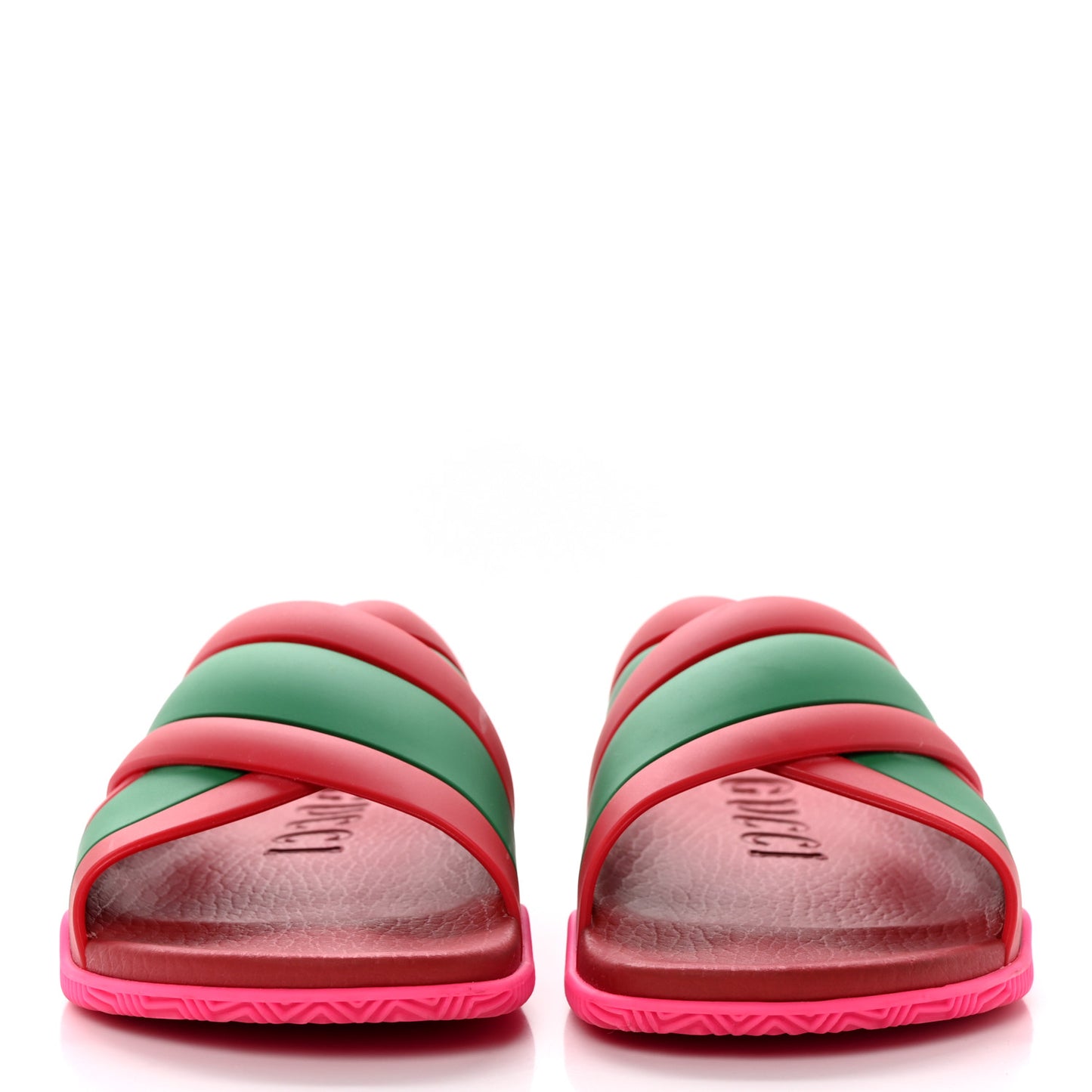 Rubber Web Womens Criss Cross Slide Sandals 36 Coral New Shamarock