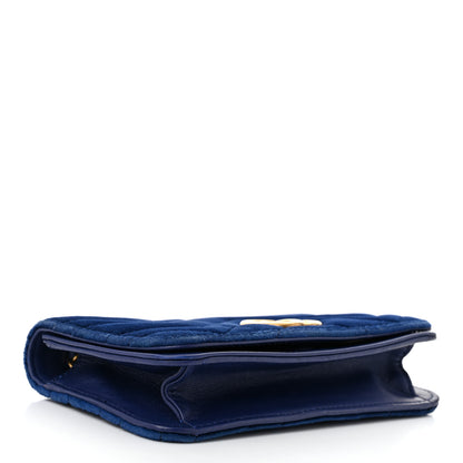 Gucci Velvet Matelasse GG Marmont Mini Bag Cobalt Blue 4 of 9