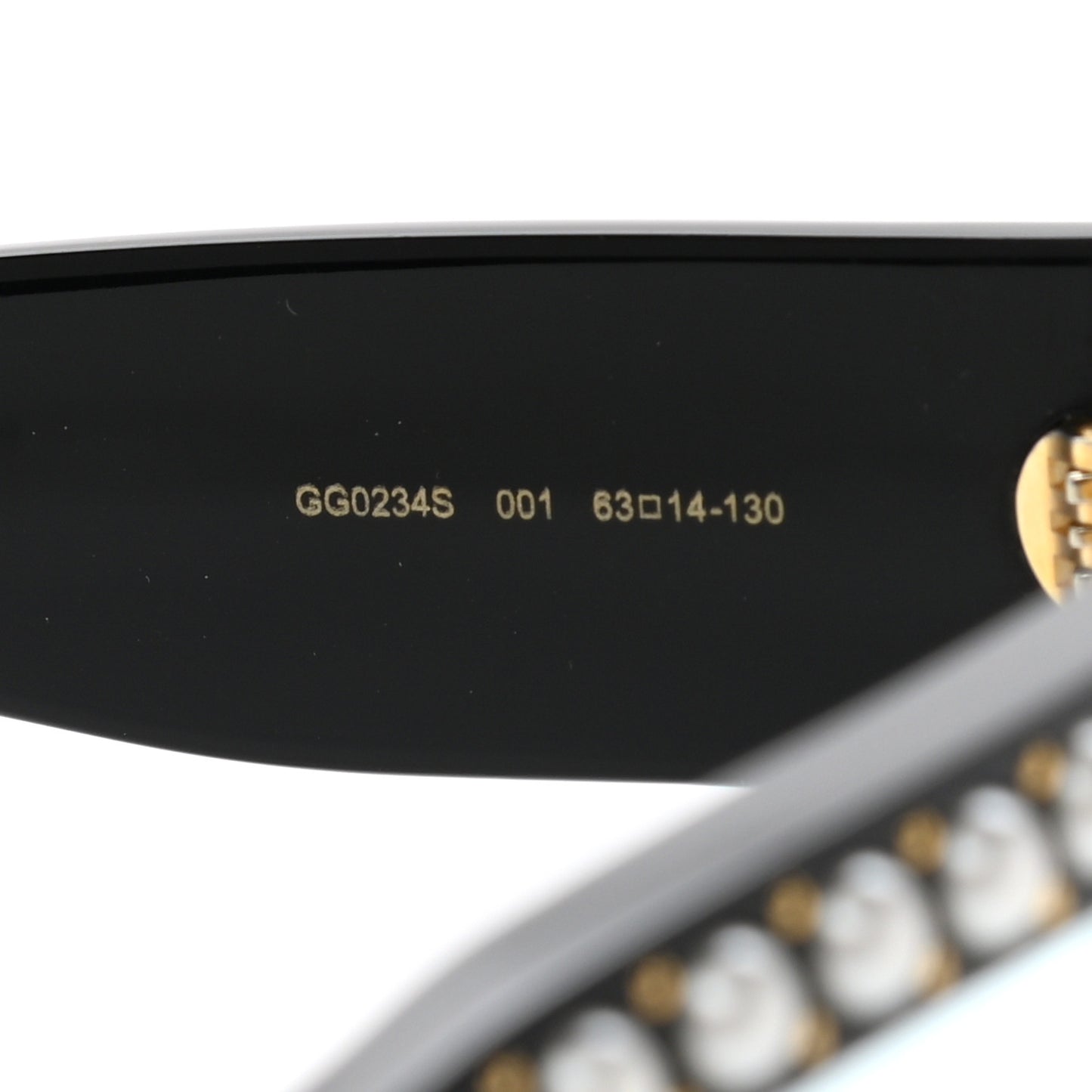 Acetate Pearl Rectangular Frame Sunglasses GG0234S Black