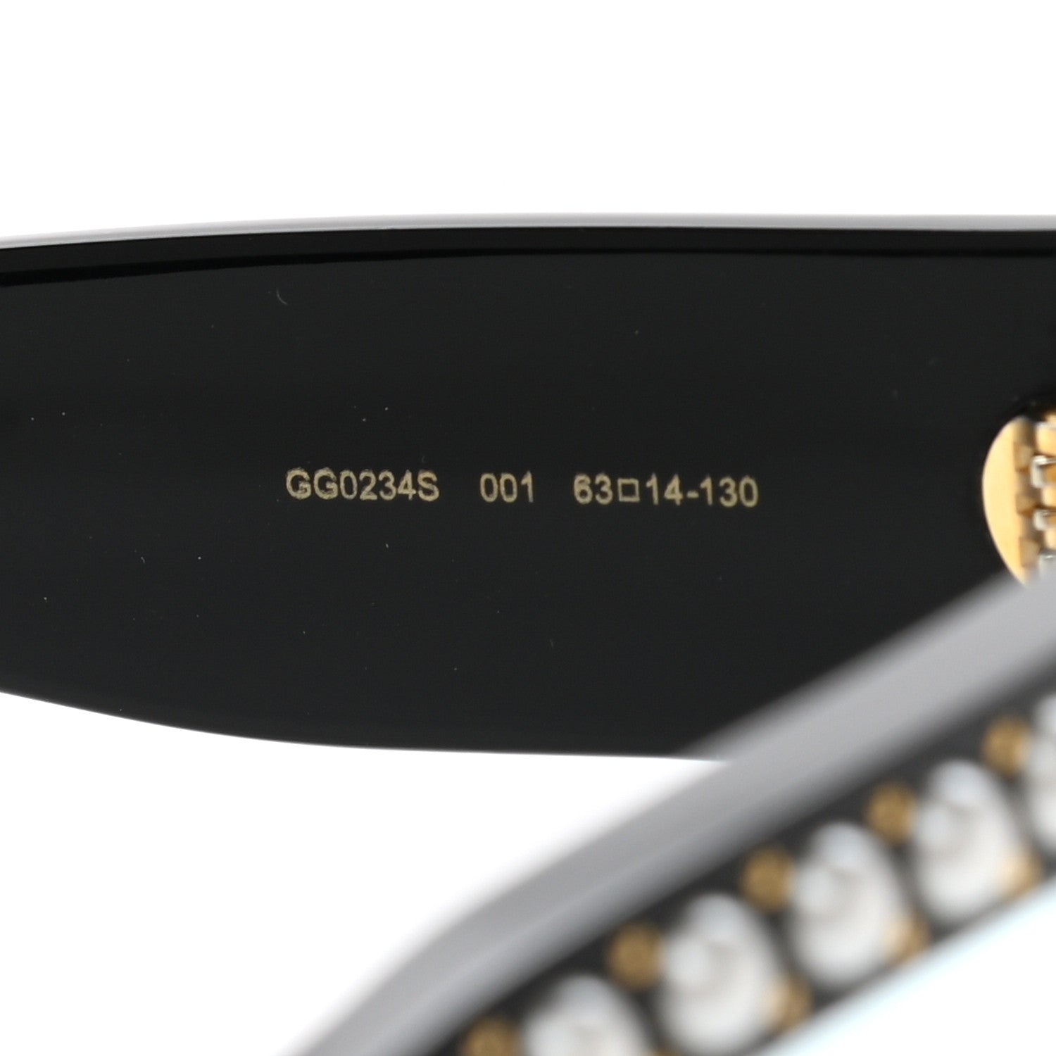 Gucci Acetate Pearl Rectangular Frame Sunglasses GG0234S Black 5 of 9