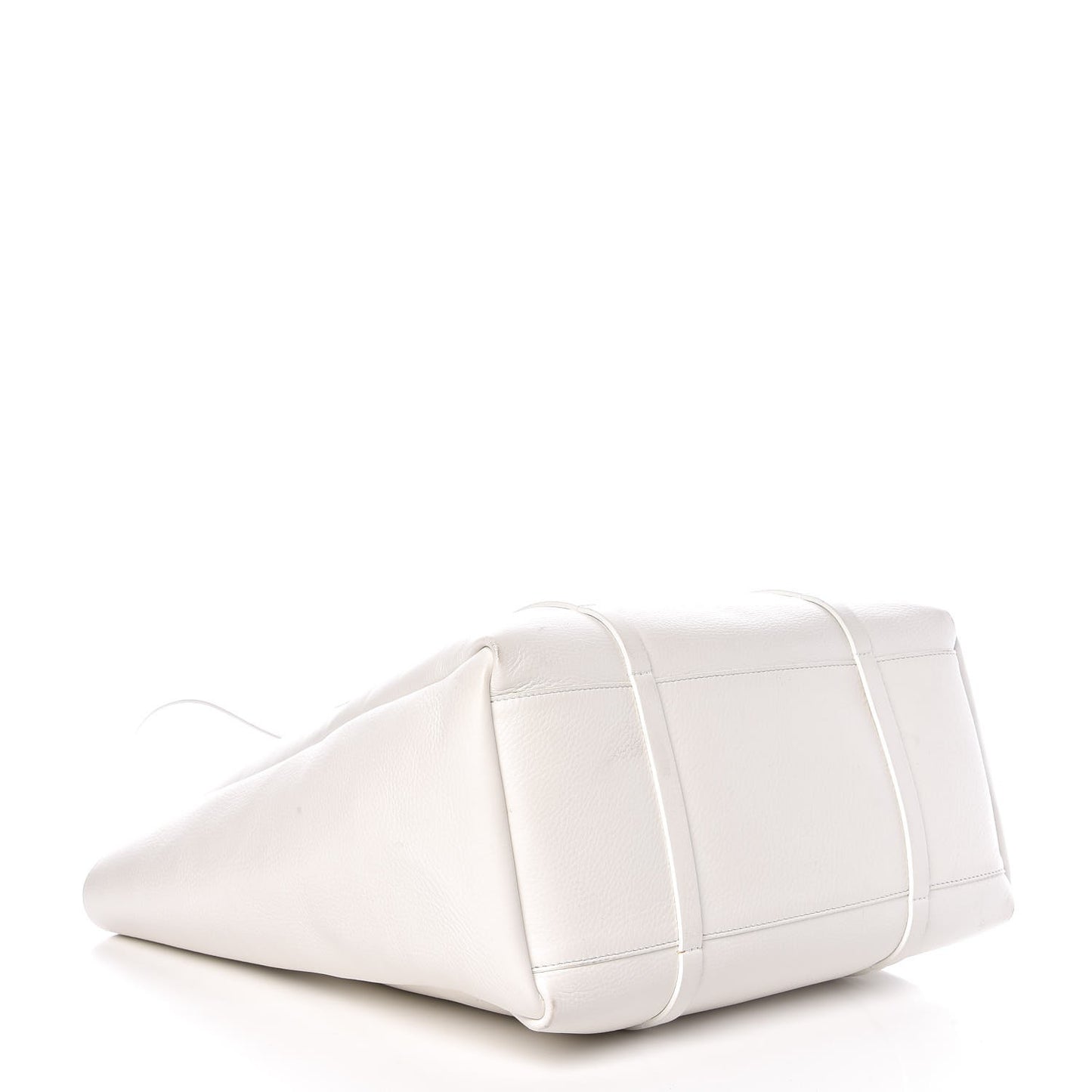 Smooth Calfskin Double Sided Medium Everyday Tote Optic White Black