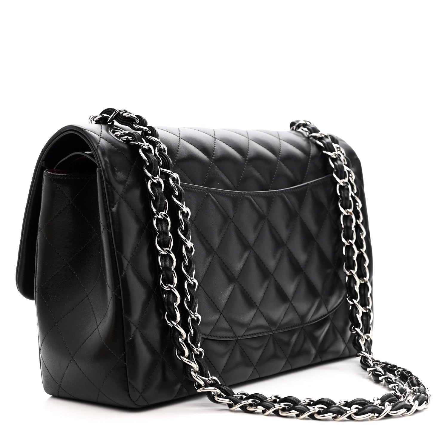 Chanel Lambskin Quilted Jumbo Double Flap Black 3 of 12