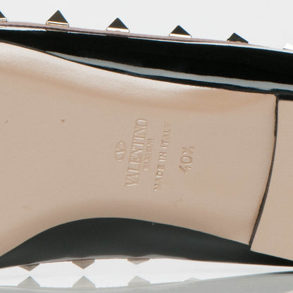 Valentino Garavani Patent Rockstud Ballerina Flats 40.5 Black Poudre 7 of 7