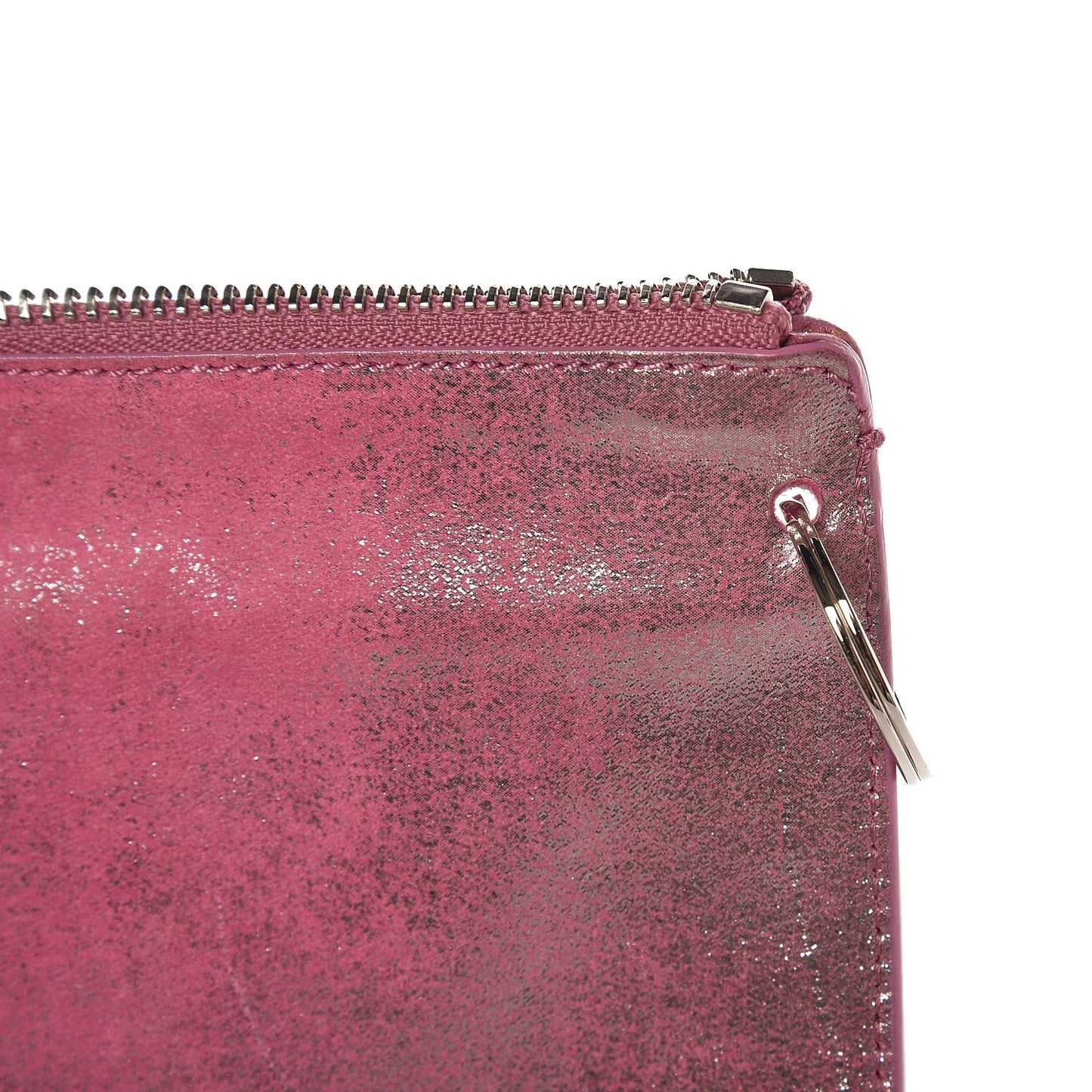 Metallic Calfskin Milky Way Papier Clutch Hip Pink