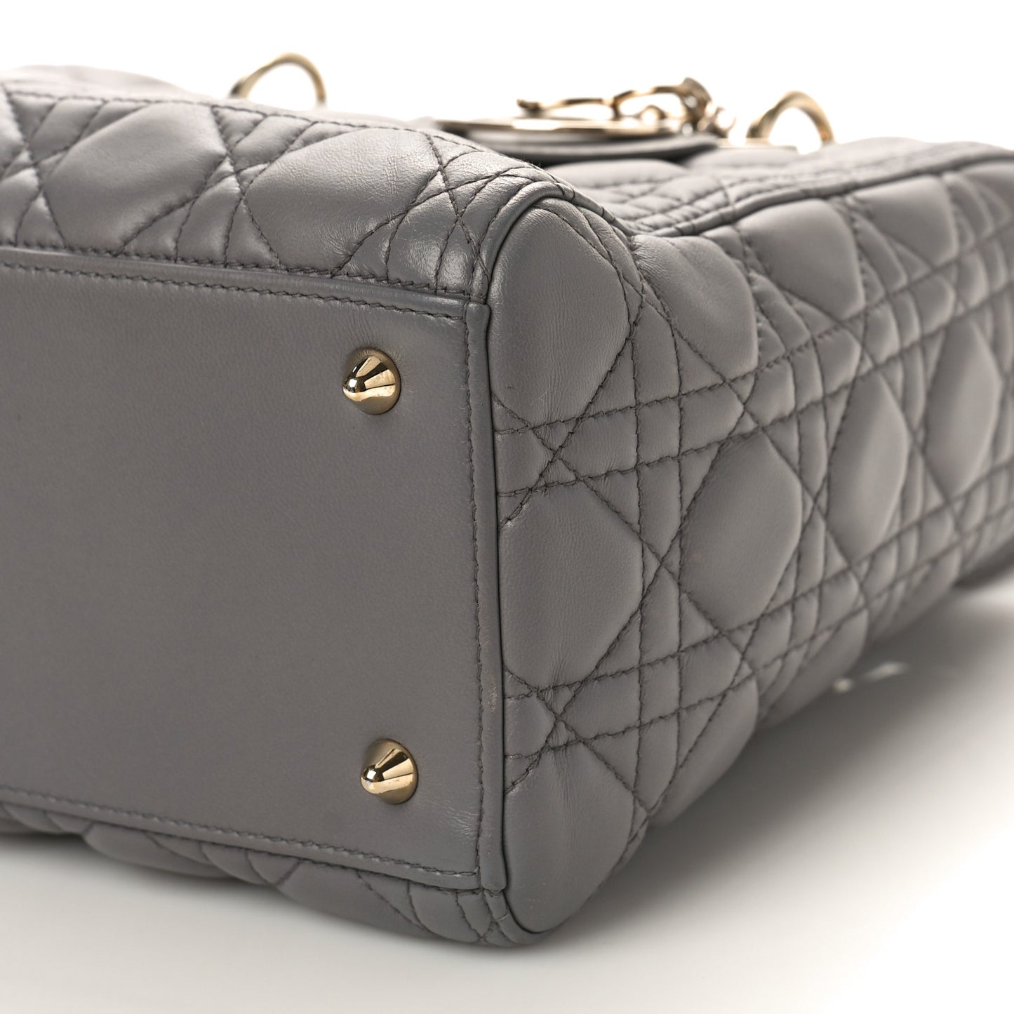 Lambskin Cannage Medium Lady Dior Grey