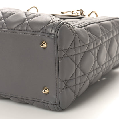 Christian Dior Lambskin Cannage Medium Lady Dior Grey 9 of 9
