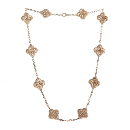 Van Cleef & Arpels 18K Yellow Gold 10 Motifs Vintage Alhambra Necklace 3 of 5