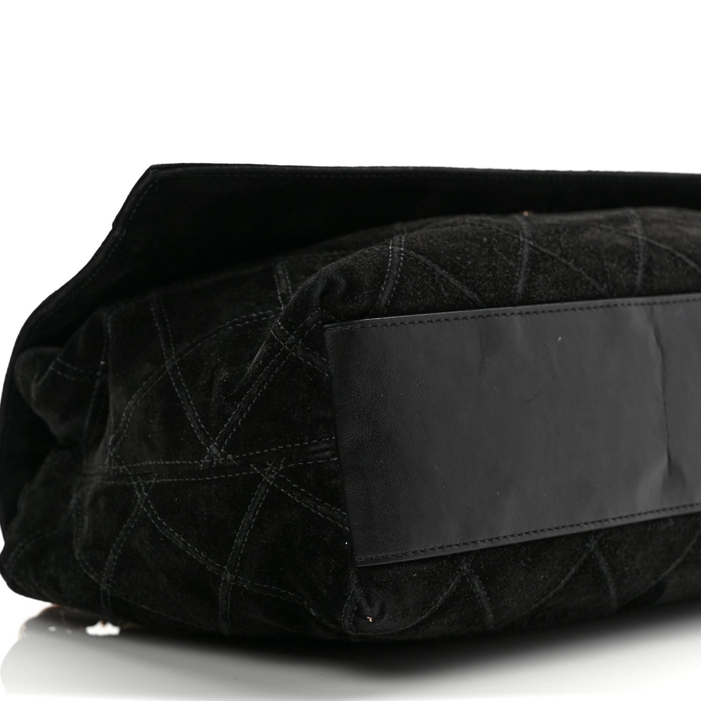 Suede Diamond Stitched Lovely Chains Flap Bag Black