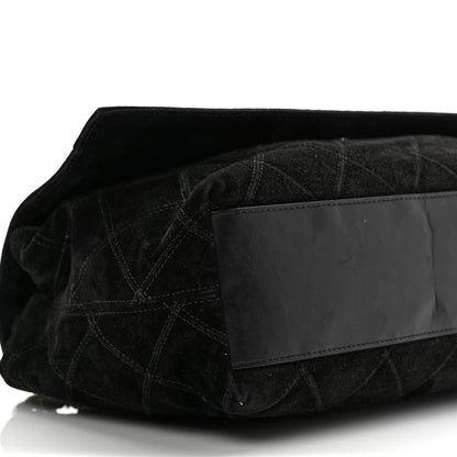 Chanel Suede Diamond Stitched Lovely Chains Flap Bag Black 7 of 8