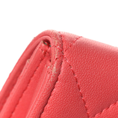 Chanel Lambskin Quilted Flap Card Holder Pink 9 of 12
