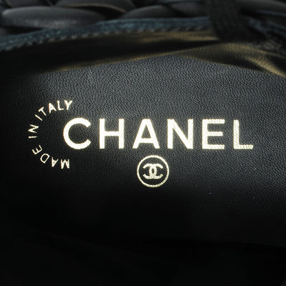 Chanel Calfskin Camellia High Top Sneakers 36 Black 7 of 7