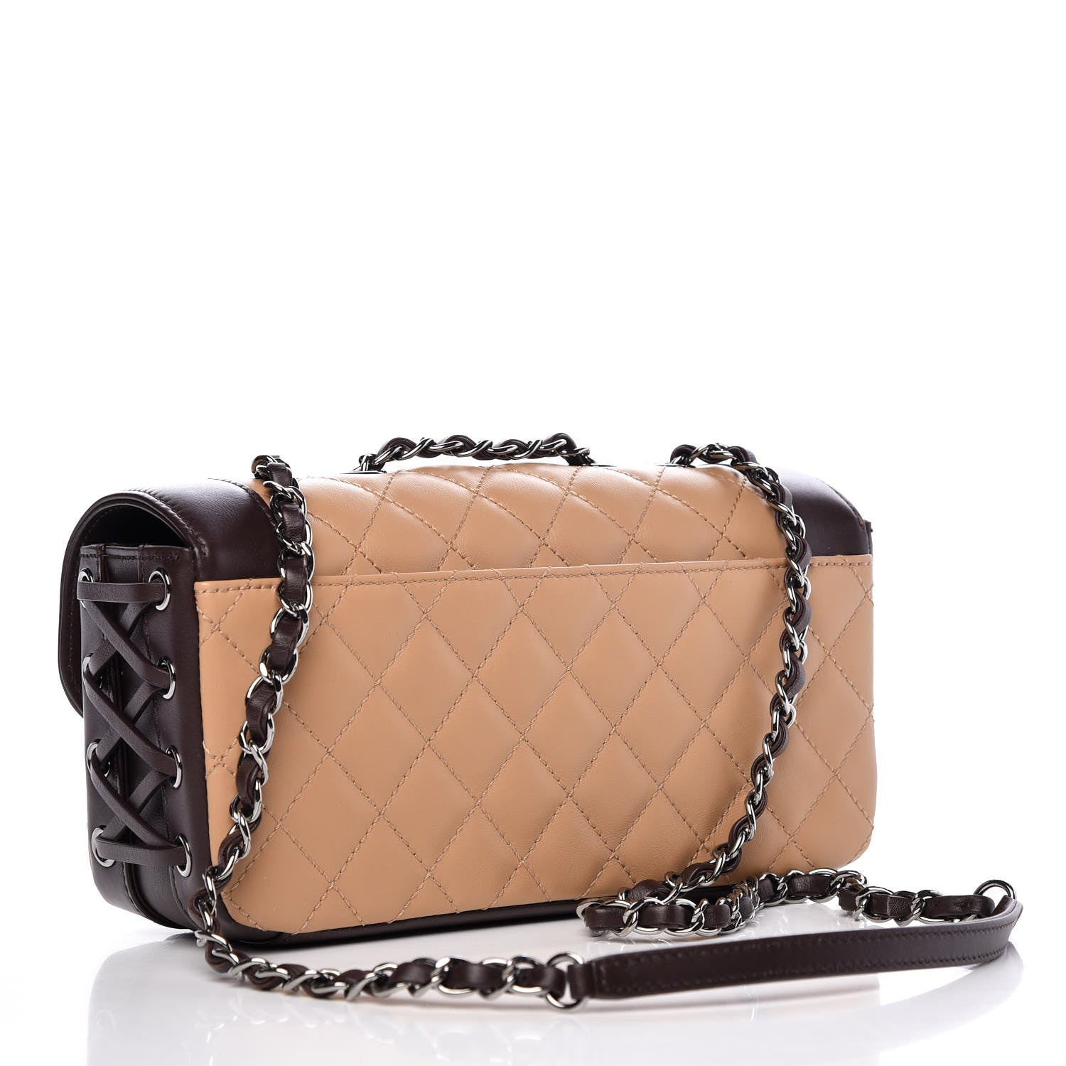 Chanel Calfskin Quilted Small Coco Corset Flap Brown Beige 3 of 8