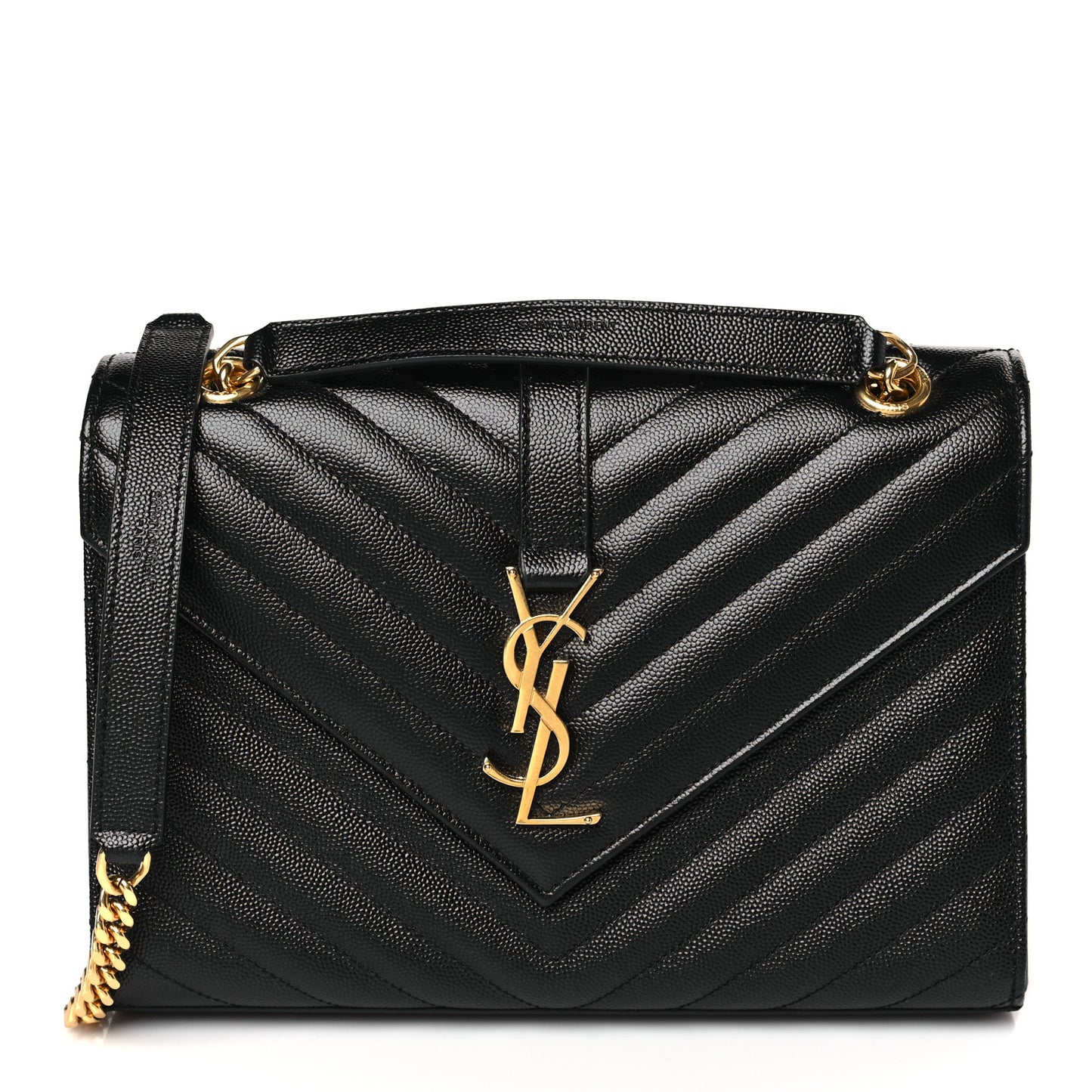 Grain De Poudre Matelasse Chevron Medium Monogram Satchel Black