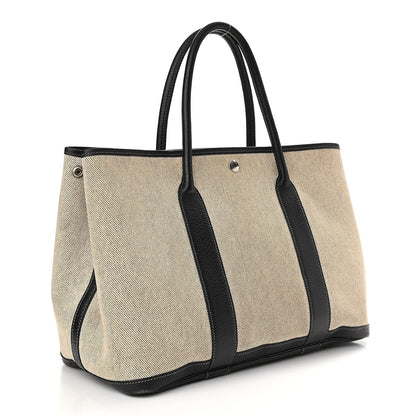 Hermes Toile Buffle Skipper Garden Party 36 MM Tote Black 7 of 13