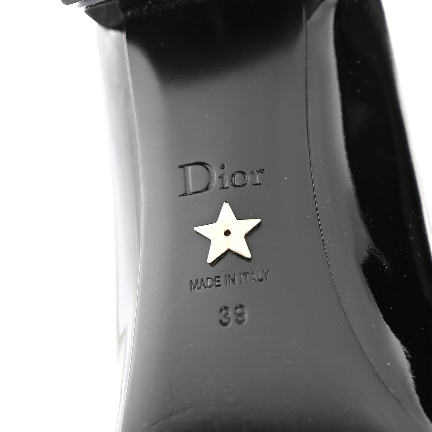 Christian Dior Patent Calfskin Baby-D Ankle Ballet Flats 39 Black 7 of 8