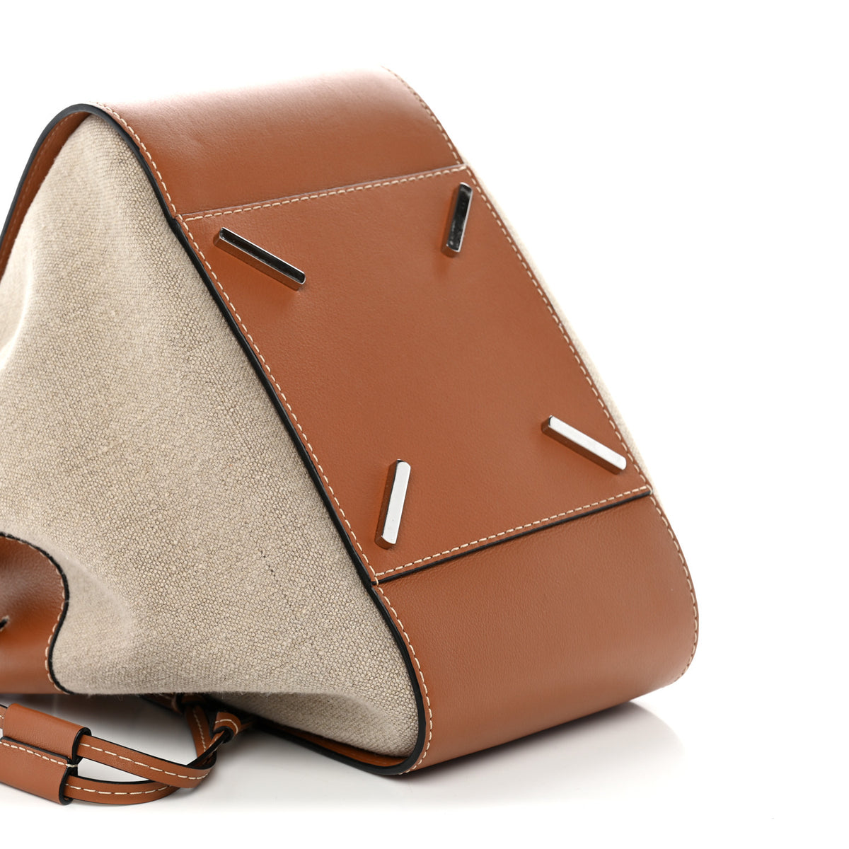 Calfskin Canvas Medium Hammock Shoulder Bag Natural Tan