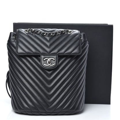 Chanel Calfskin Chevron Quilted Small Urban Spirit Backpack Black 11 of 11