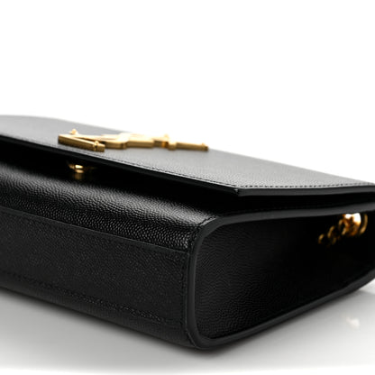 Saint Laurent Grain De Poudre Small Monogram Kate Satchel Black 7 of 7